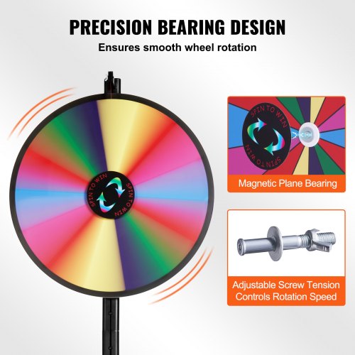 24 inch Spinning Prize Wheel 14 Slots Spinning Wheel Roulette Wheel with a Dry