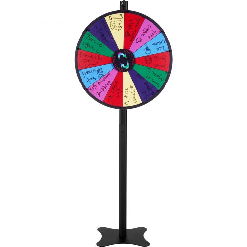 24 inch Spinning Prize Wheel 14 Slots Spinning Wheel Roulette Wheel with a Dry