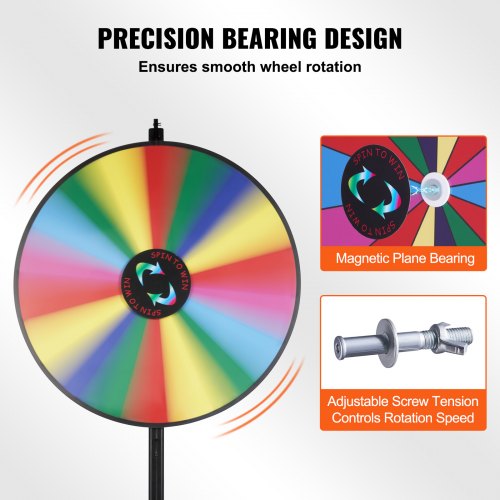 36 inch Spinning Prize Wheel 18 Slots Spinning Wheel Roulette Wheel with a Dry