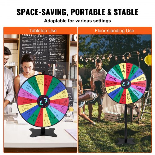 36 inch Spinning Prize Wheel 18 Slots Spinning Wheel Roulette Wheel with a Dry