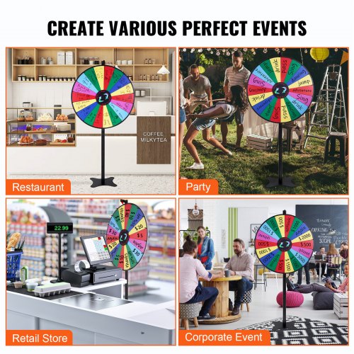 36 inch Spinning Prize Wheel 18 Slots Spinning Wheel Roulette Wheel with a Dry