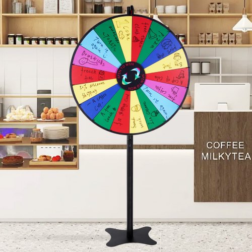 36 inch Spinning Prize Wheel 18 Slots Spinning Wheel Roulette Wheel with a Dry