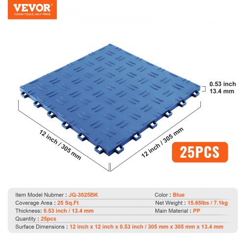 Garage Tiles Interlocking 12 x 12 x 053 inch 25 Pack Garage Floor Covering