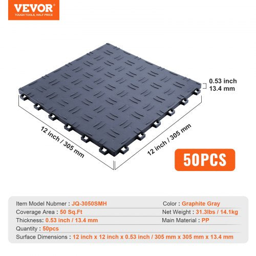 Garage Tiles Interlocking 12 x 12 x 053 inch 50 Pack Garage Floor Covering