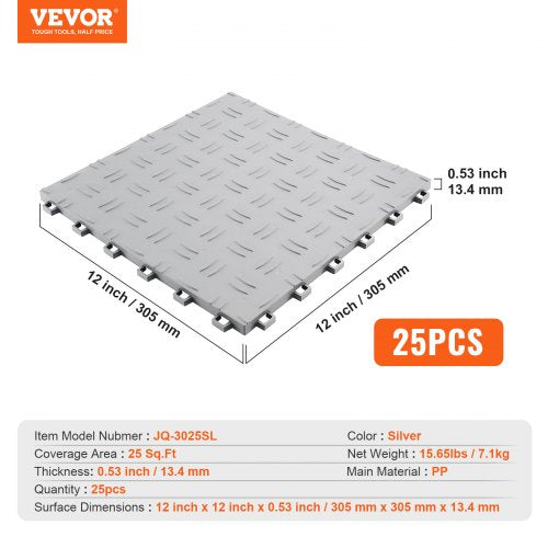 Garage Tiles Interlocking 12 x 12 x 053 inch 25 Pack Garage Floor Covering