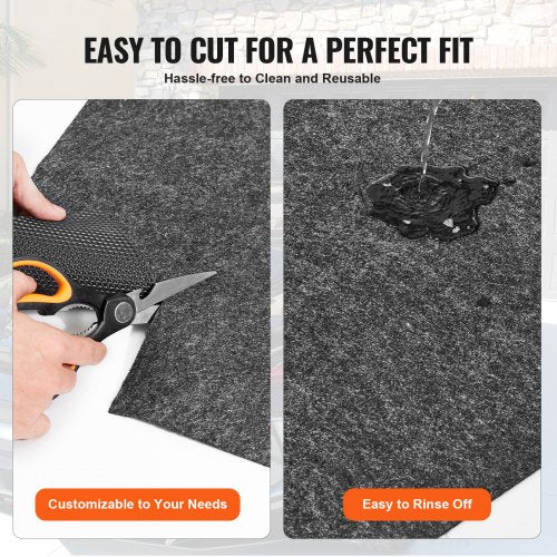Waterproof Garage Floor Mat for Under Car Nonslip 66x85 Compact Size