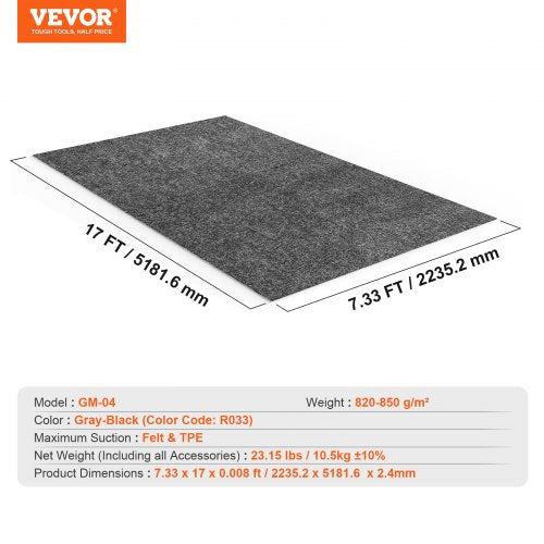 Garage Floor Mat 74x17 Waterproof Protection from Water Snow Rain Mud