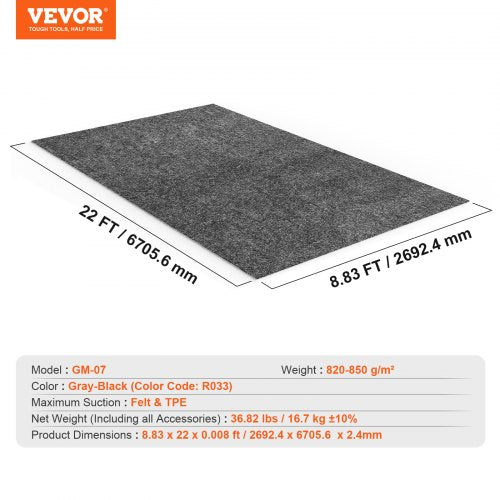 Garage Floor Mat 810x22 Waterproof Protection from WaterSnow RainMud