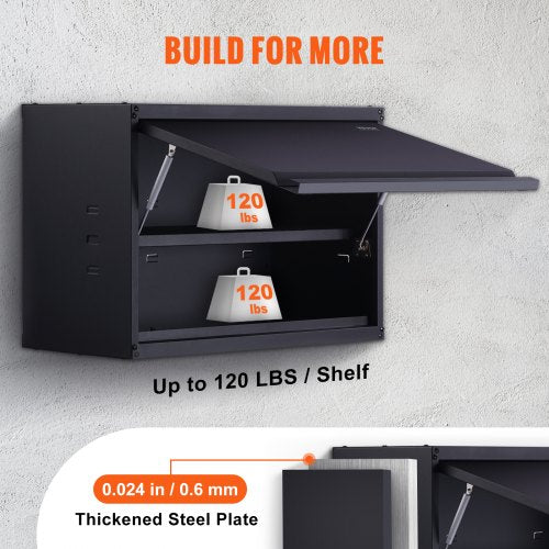 Metal Storage Cabinet 120lbs Load Capacity per Shelf 20 Tall