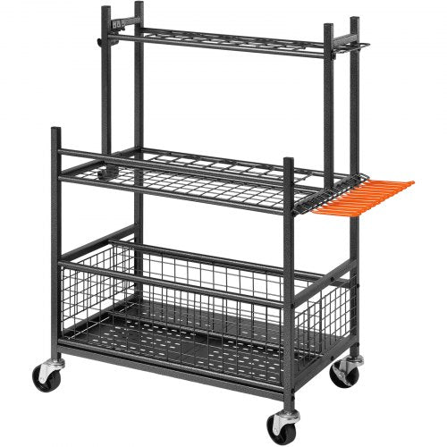 Garden Tool Organizer 16 Slots with Hooks Yard Tool Tower Rack with Wheels