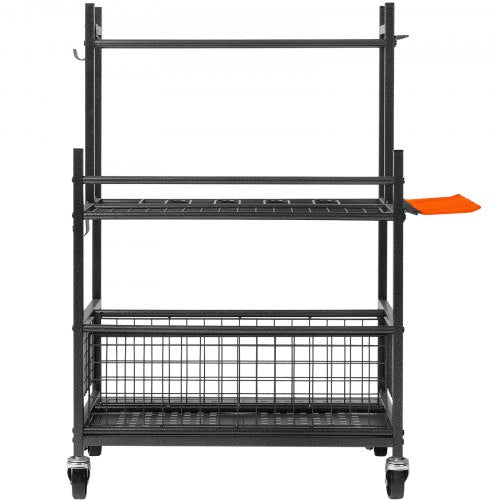 Garden Tool Organizer 16 Slots with Hooks Yard Tool Tower Rack with Wheels