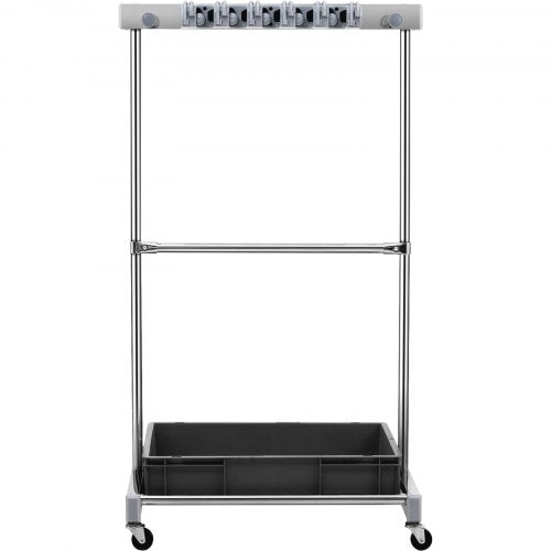 Garden Tool Organizer 10 Slots with Hooks Yard Tool Tower Rack with Wheels