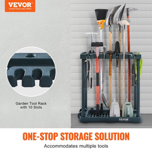 Garden Tool Organizer 10 Slots Yard Tool Tower Rack for Garage