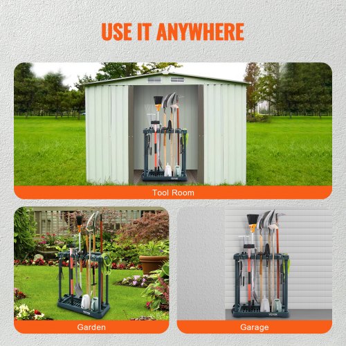 Garden Tool Organizer 10 Slots Yard Tool Tower Rack for Garage