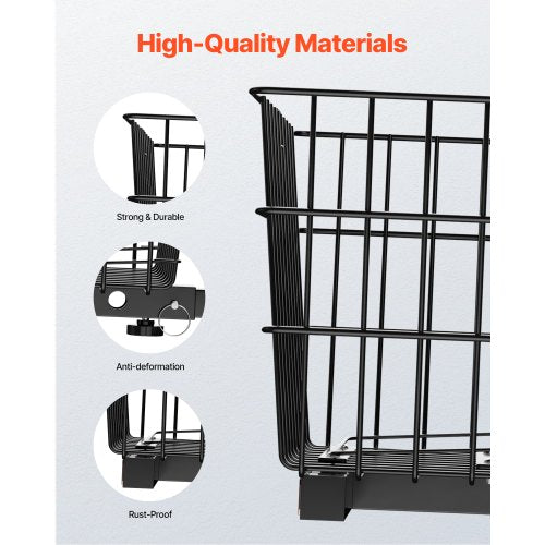 Scooter Rear Basket Heavy Duty Metal Wire Basket with Handle Spacious