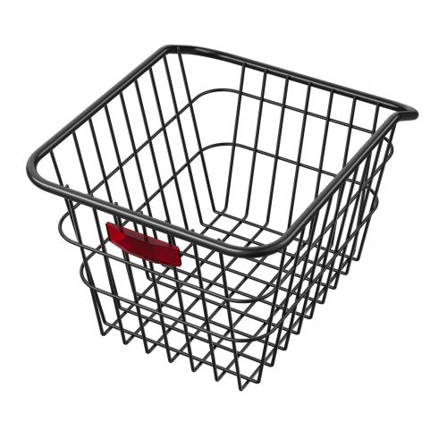 Rear Bike Basket Metal Wire Bicycle Basket with Reflective Tail Light