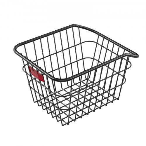 Rear Bike Basket Metal Wire Bicycle Basket with Reflective Tail Light