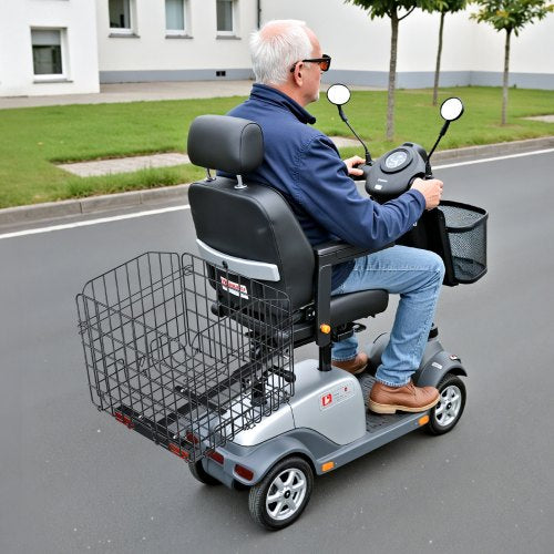 Scooter Rear Basket Folding Metal Wire Basket Heavy Duty Spacious Cargo