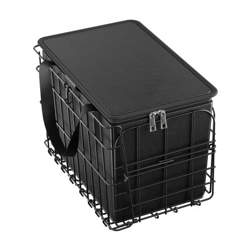 Rear Bike Basket Folding Wire Bicycle Basket with Cargo Net Removable