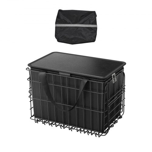 Rear Bike Basket Folding Wire Bicycle Basket with Cargo Net Removable