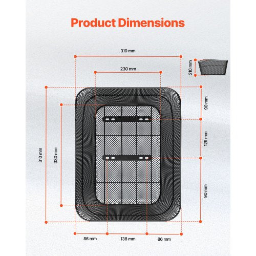 Rear Bike Basket Wire Mesh Bicycle Basket with Cargo Net Waterproof