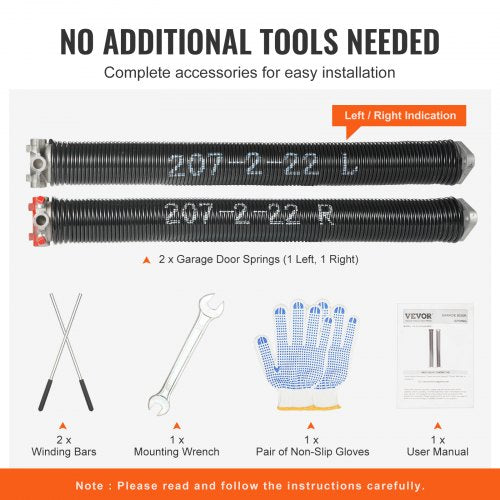 Garage Door Torsion Springs Pair of 0207 x 2 x 22inch 16000 Cycles