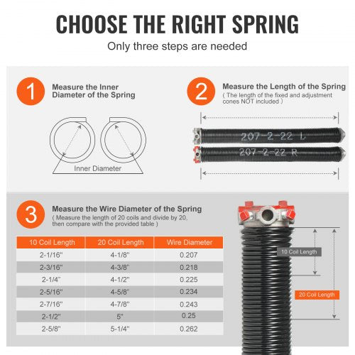 Garage Door Torsion Springs Pair of 0207 x 2 x 22inch 16000 Cycles