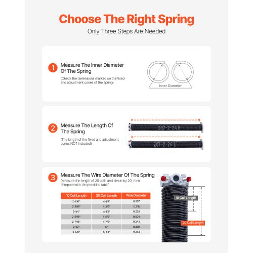 Garage Door Torsion Springs Pair of 0207 x 2 x 24 in 16000 Cycles
