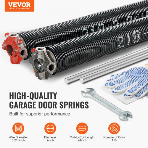 Garage Door Torsion Springs Pair of 0218 x 2 x 24inch Garage Door Springs