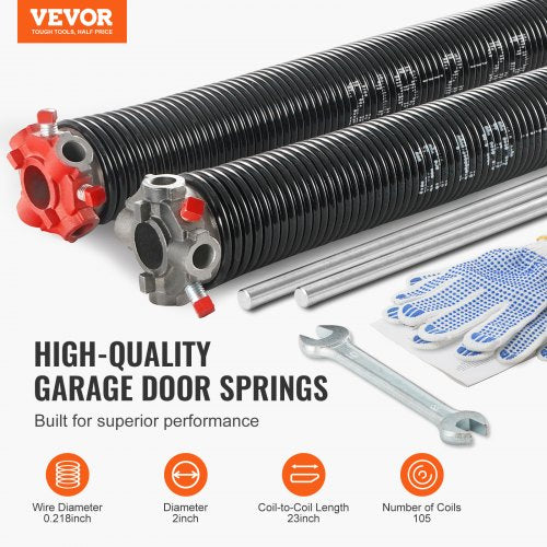Garage Door Torsion Springs Pair of 0218 x 2 x 23inch Garage Door Springs