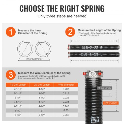 Garage Door Torsion Springs Pair of 0218 x 2 x 23inch Garage Door Springs