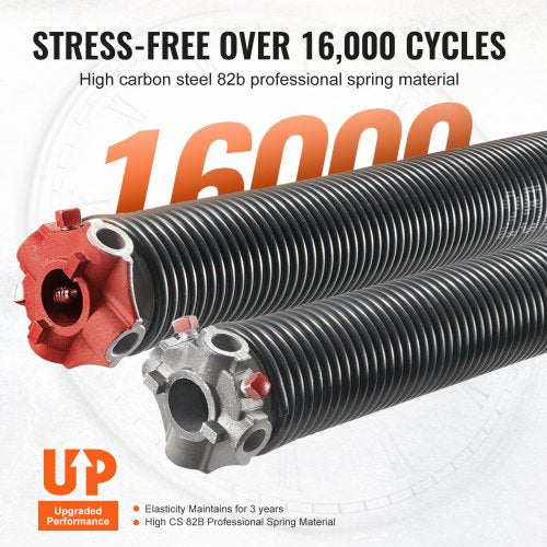 Garage Door Torsion Springs 16000 Cycles Pair of 025 x 2 x 30inch Garage