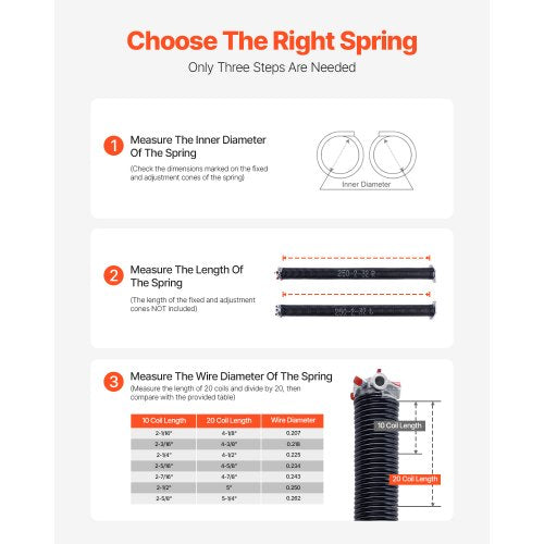 Garage Door Torsion Springs Pair of 025 x 2 x 32 in 16000 Cycles