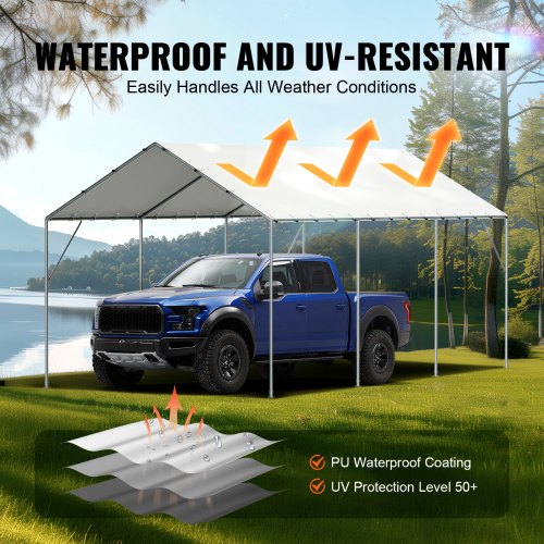 10 x 20 ft Carport Replacement Canopy Cover Garage Top Tent Shelter Tarp