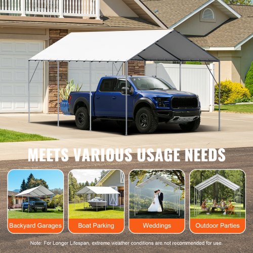 10 x 20 ft Carport Replacement Canopy Cover Garage Top Tent Shelter Tarp