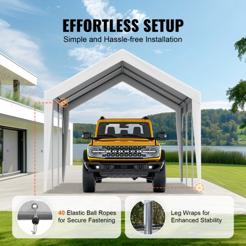 Carport Replacement Canopy Cover 10 x 20 ft Garage Top Tent Shelter Tarp