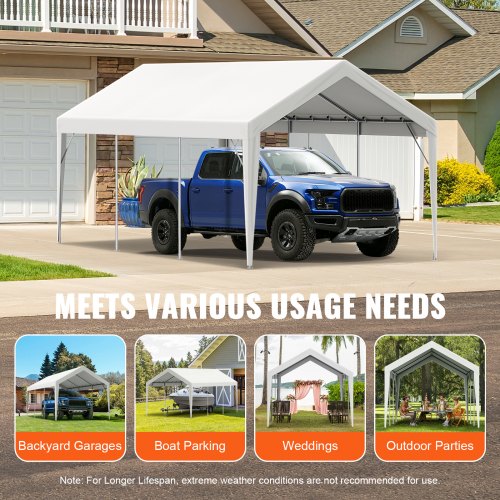 Carport Replacement Canopy Cover 10 x 20 ft Garage Top Tent Shelter Tarp