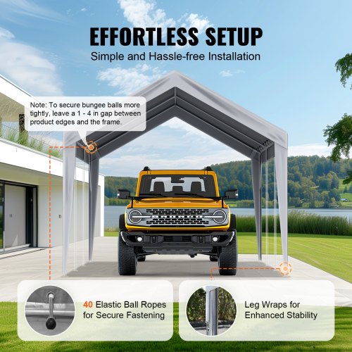 Carport Replacement Canopy Cover 10 x 20 ft Garage Top Tent Shelter Tarp