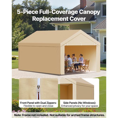 Carport Replacement Canopy 10 x 20 ft Potable Garage Tent Top Tarp
