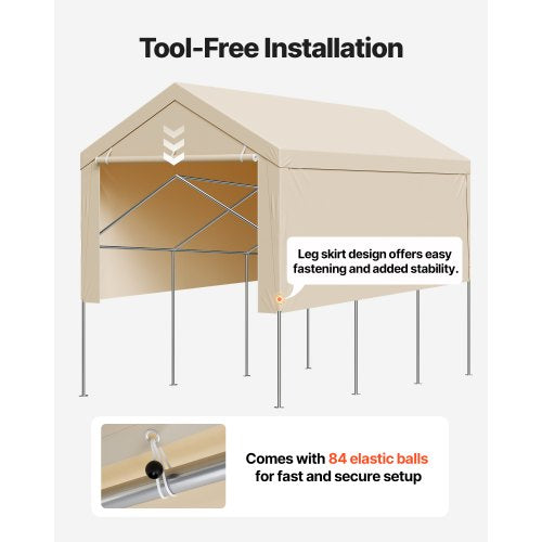 Carport Replacement Canopy 10 x 20 ft Potable Garage Tent Top Tarp
