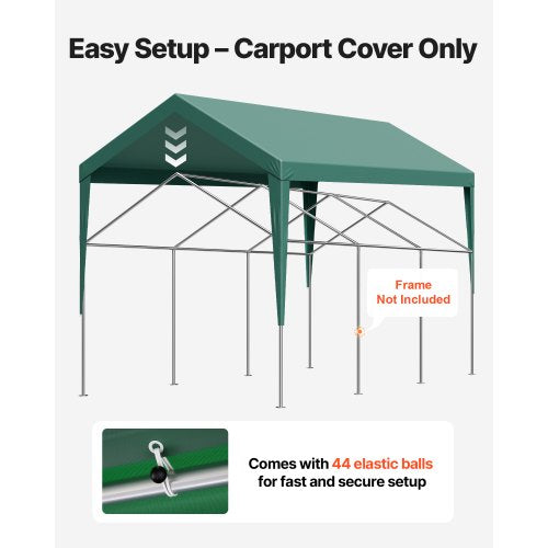 Carport Replacement Canopy 10 x 20 ft Potable Garage Tent Top Tarp