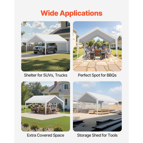 Carport Replacement Canopy 12 x 20 ft Potable Garage Tent Top Tarp