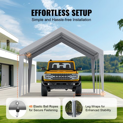Carport Replacement Canopy Cover 12 x 20 ft Garage Top Tent Shelter Tarp