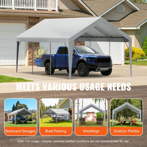 Carport Replacement Canopy Cover 12 x 20 ft Garage Top Tent Shelter Tarp