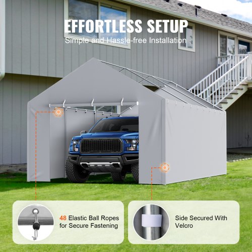 Carport Replacement Canopy Cover Side Wall 12 x 20 ft Garage Tent Shelter