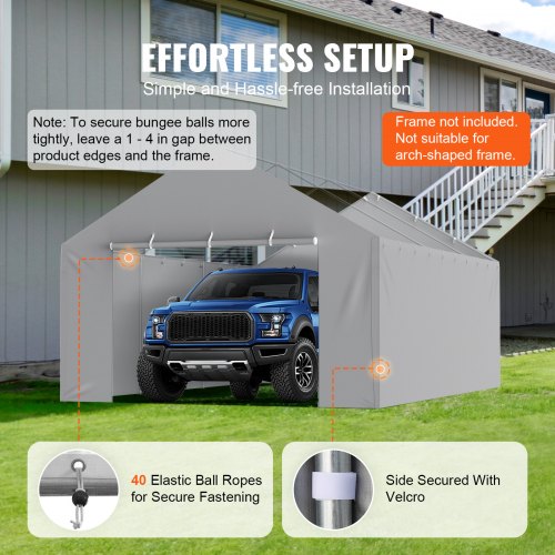 Carport Replacement Canopy Cover Side Wall 13 x 20 ft Garage Tent Shelter