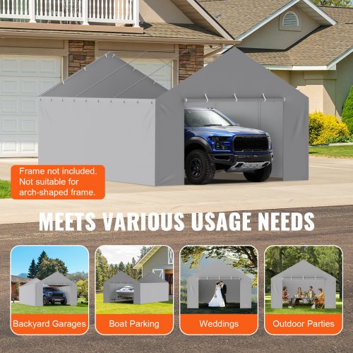 Carport Replacement Canopy Cover Side Wall 13 x 20 ft Garage Tent Shelter