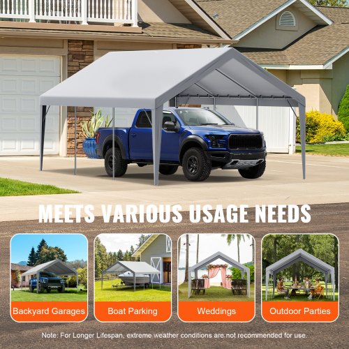Carport Replacement Canopy Cover 13 x 20 ft Garage Top Tent Shelter Tarp