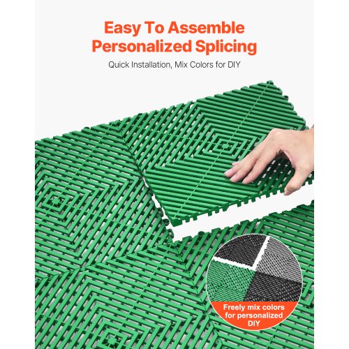Interlocking Drainage Mat 50 Pcs Modular Interlocking Cushion 12” x 12”