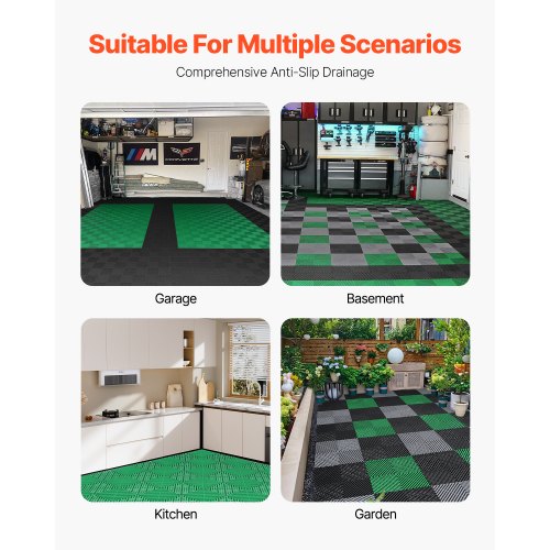 Interlocking Drainage Mat 50 Pcs Modular Interlocking Cushion 12” x 12”